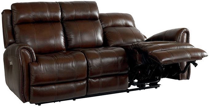 Bassett Club Level Marquee Power Motion Sofa in Chocolate