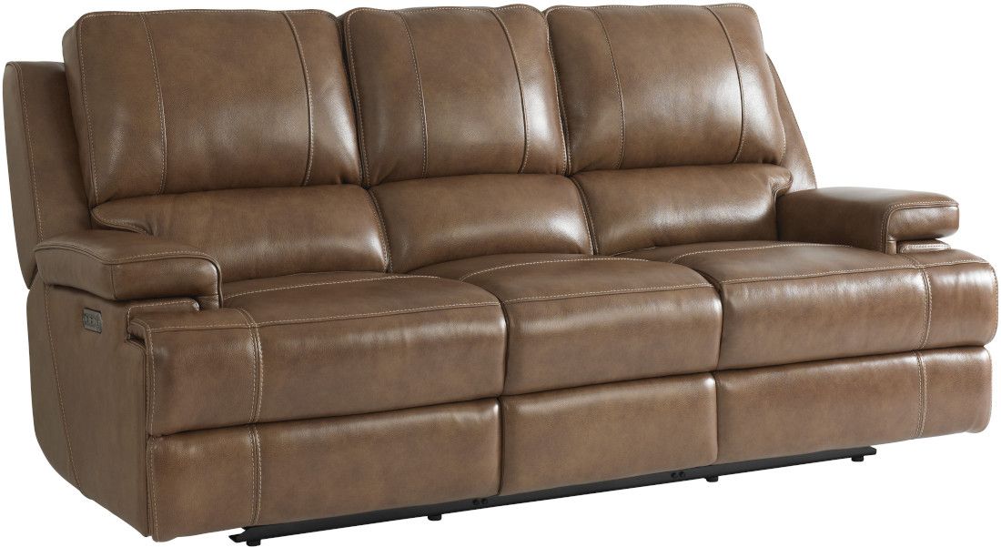 Bassett Club Level Parker Power Motion Sofa in Umber